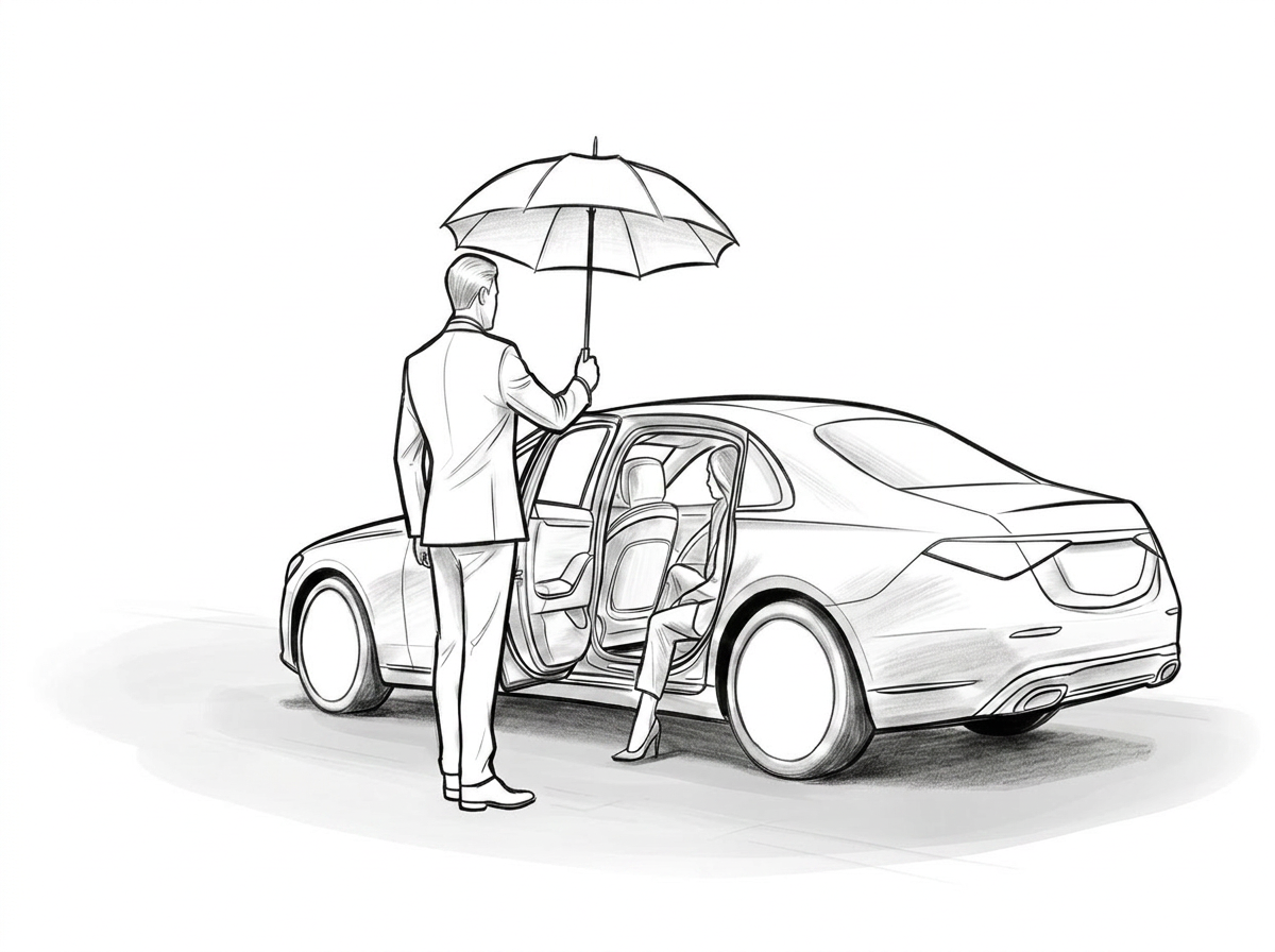 Hand-drawn concept sketch — Premium Transfers